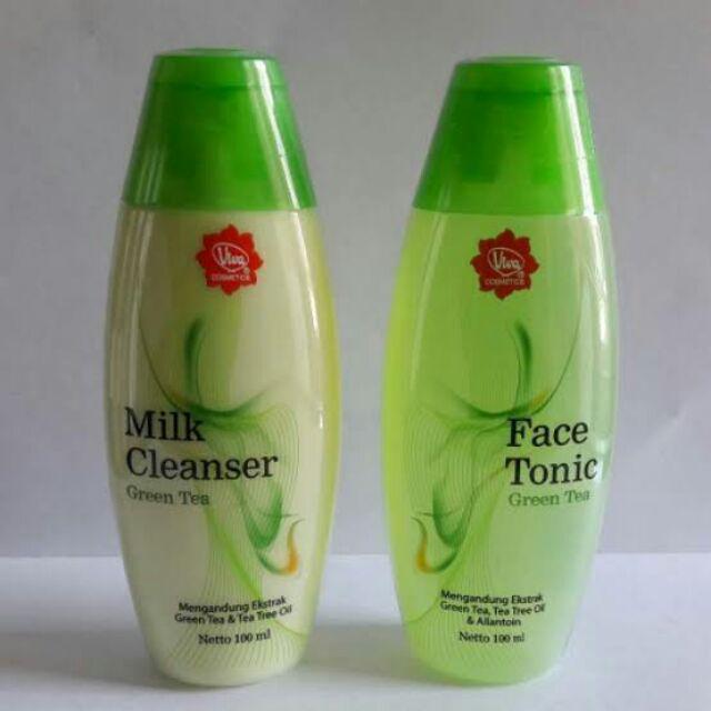 VIVA MILK CLEANSER + FACE TONIC GREENTEA (DAPET 2) | Shopee Indonesia