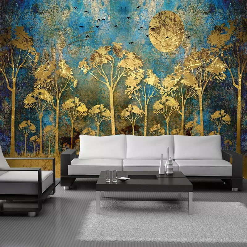 Jual Terbaru Kustom Dinding Mural Lukisan Cina Abstrak Emas Hutan Pohon Burung Rusa Foto Wallpaper Ruang Indonesia|Shopee Indonesia 800_X_800_jpg