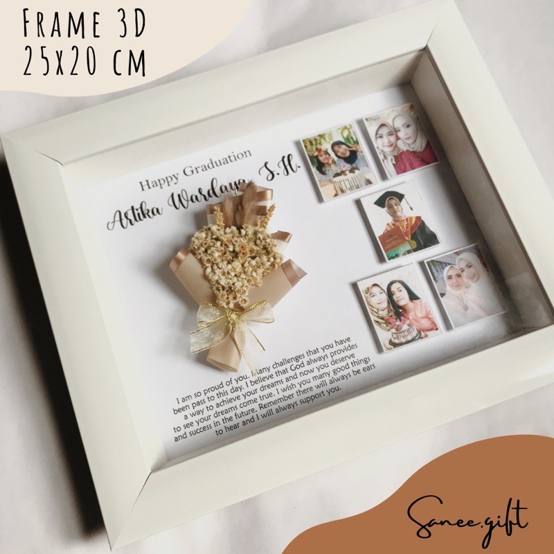 Frame 3D Pigura 3D 8R Hadiah Wisuda Pernikahan Ulang Tahun | Shopee  Indonesia