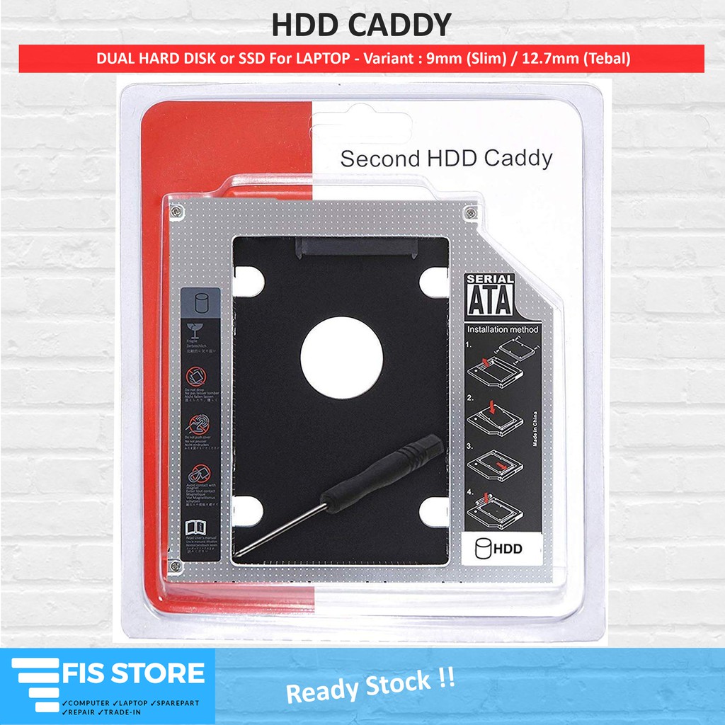 SSD HDD Caddy 9mm Slim SATA Untuk Dual Harddisk SSD | Shopee Indonesia