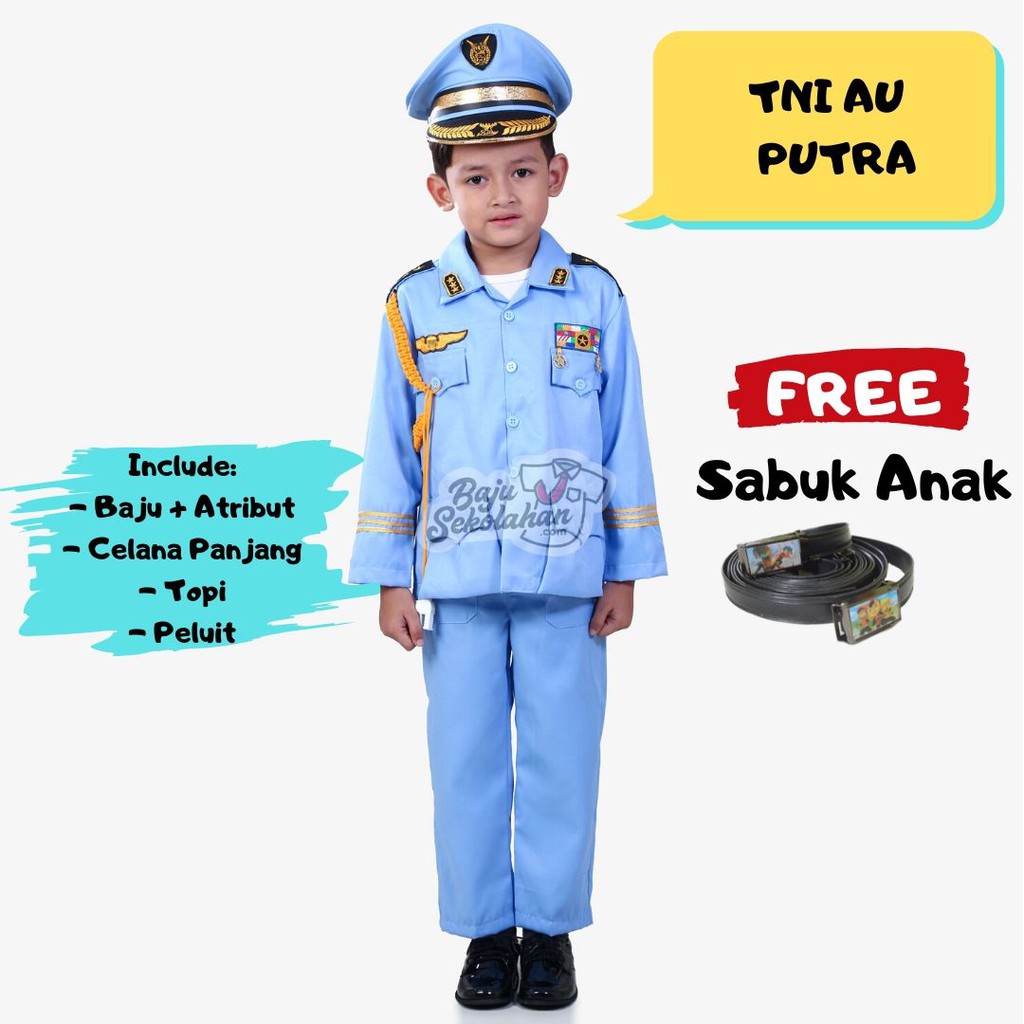 Jual BAJU SERAGAM PROFESI / KOSTUM PROFESI / BAJU ANAK TNI AU KOSTUM TNI AU  BAJU TENTARA ANGKATAN UDARA Indonesia|Shopee Indonesia