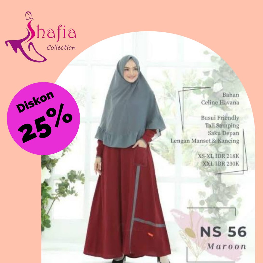 Jual 1.1 GAMIS NIBRAS NS 56 MAROON / GMS NBRS DRESS REMAJA DEWASA SYARI NS  056 HOT PROMO DISKON BIG SUPER SALE MURAH LEBAY Shafia Collection NHS  Bobotsari Purbalingga Indonesia|Shopee Indonesia