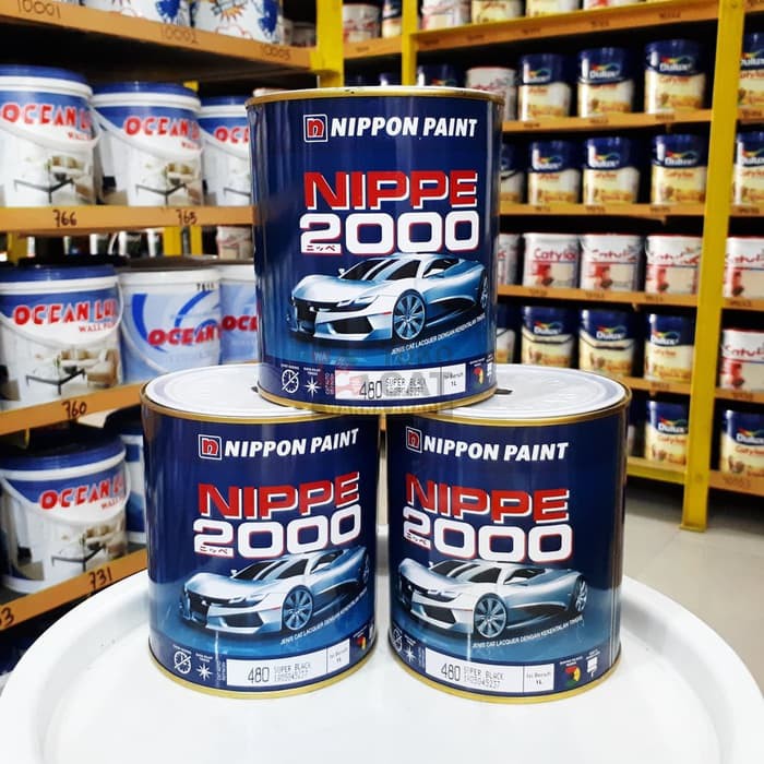 Jual Cat duco Nippe 2000 200 mL hitam / doff / putih / clear / cat mobil  motor Nippon paint kecil Indonesia|Shopee Indonesia