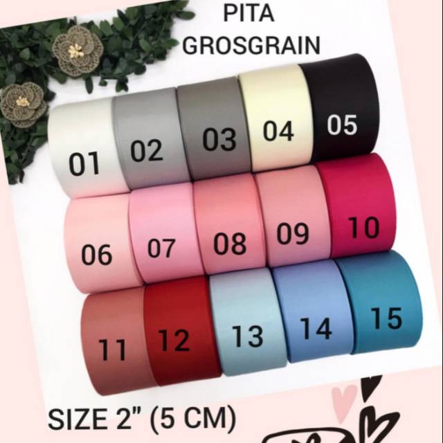 20 YARD - 5 CM | PITA GROSGRAIN GGF 2 INCH | Shopee Indonesia