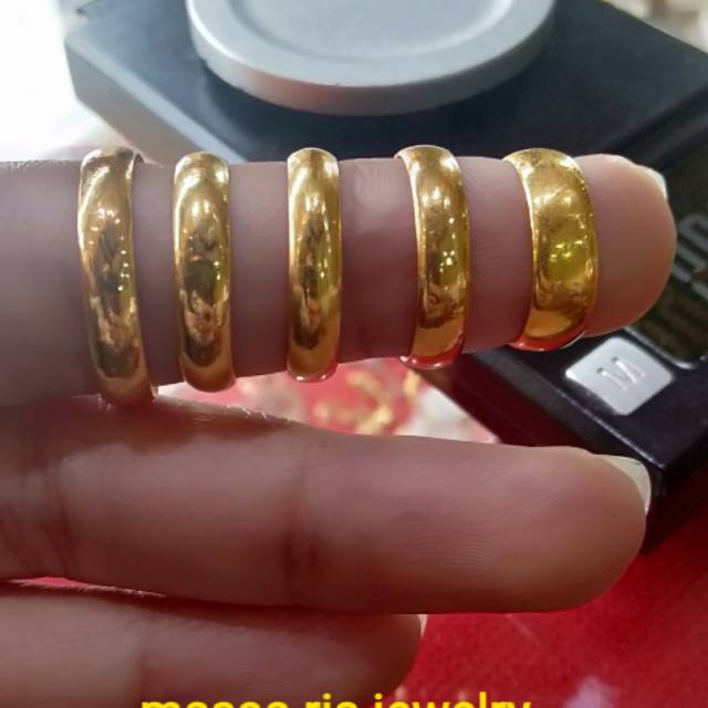 Cincin Belah rotan LM 999.9( 3.33 gr/1 mayam) | Shopee Indonesia