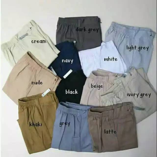 AYRA COLLECT1ON- CELANA PANJANG WANITA BAGGY PANTS LATTE NUDE HITAM MAROON  IVORY DUSTY PINK | Shopee Indonesia