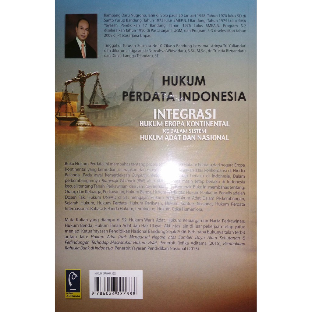 ORIGINAL HUKUM PERDATA INDONESIA INTEGRASI HUKUM EROPA KONTINENTAL REFIKA |  Shopee Indonesia