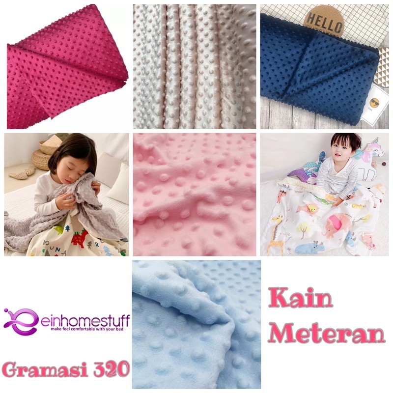 Jual KAIN MINKY DOT PREMIUM METERAN Einhomestuff Meteran Lebar 160Cm/M  bahan selimut Indonesia|Shopee Indonesia