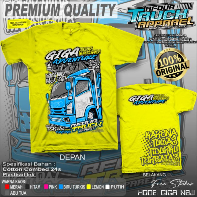Jual Kaos Distro Fashion Wanita Pria Baju Kata Gambar Truck Giga Lovers Indonesia|Shopee Indonesia 800_X_800_jpg
