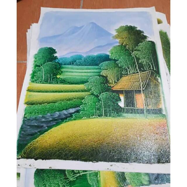 Jual Terima Pesanan Lukis Pemandangan Alam Indonesia|Shopee Indonesia 640_X_640_jpg