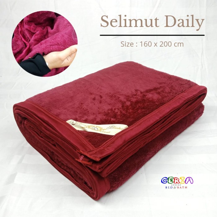 SELIMUT BULU LEMBUT TEBAL DAILY HOTEL MAROON POLOS UKURAN 160 X 200 CM |  Shopee Indonesia