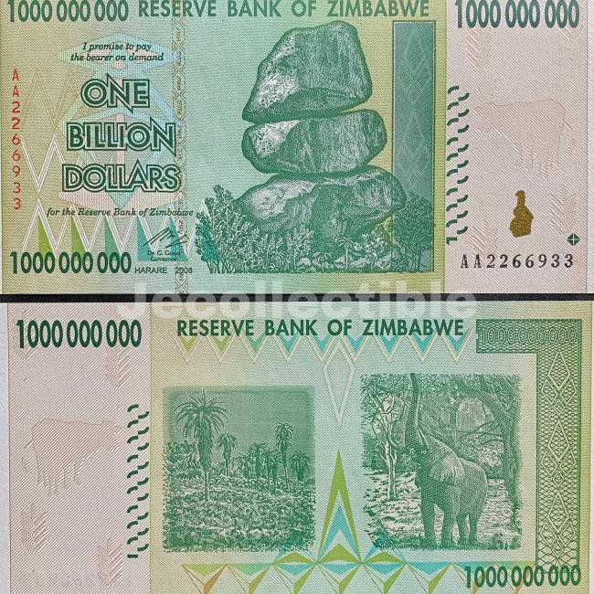 Zimbabwe P#83 1 Billion Dollars 2008 | Shopee Indonesia