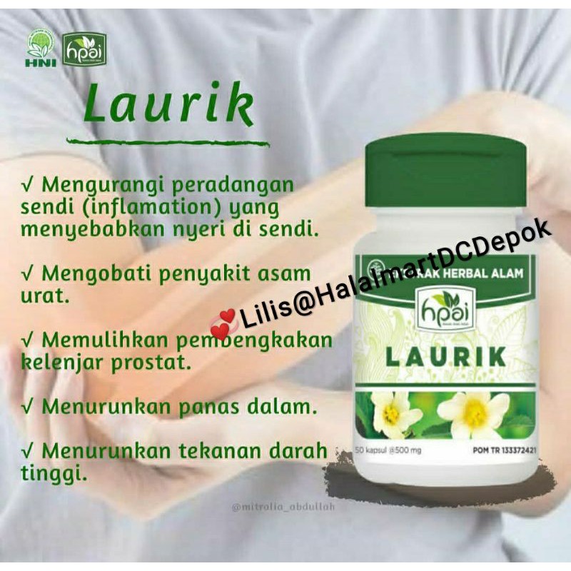 Jual LAURIK HNI-HPAI / HERBAL ASAM URAT / PERSENDIAN / PEGAL LINU / NYERI  SENDI / HALALMART STOKIS DEPOK Indonesia|Shopee Indonesia