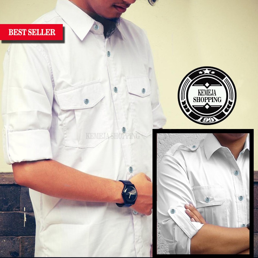 Jual seragam kantor pns pria lengan panjang putih | kemeja pdl | seragam  kantor Indonesia|Shopee Indonesia