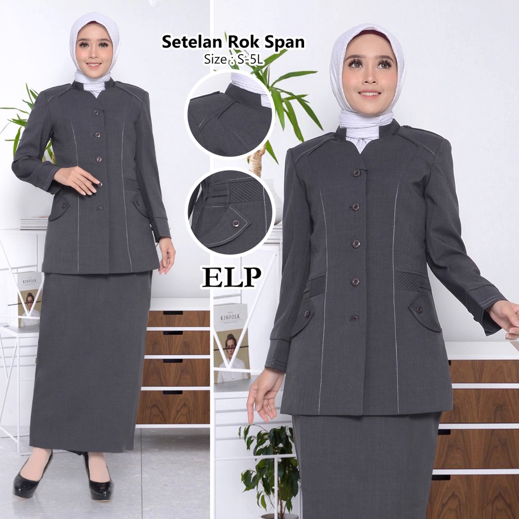 Jual Blazer baju kerja kantor abu tua seragam guru seragam kantor blazer  kantor Indonesia|Shopee Indonesia