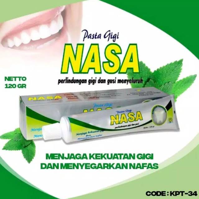 PASTA GIGI NASA, MENGATASI GUSI BENGKAK, BAU MULUT, SARIAWAN SAKIT GIGI,  KARANG GIGI ORIGINAL NASA | Shopee Indonesia