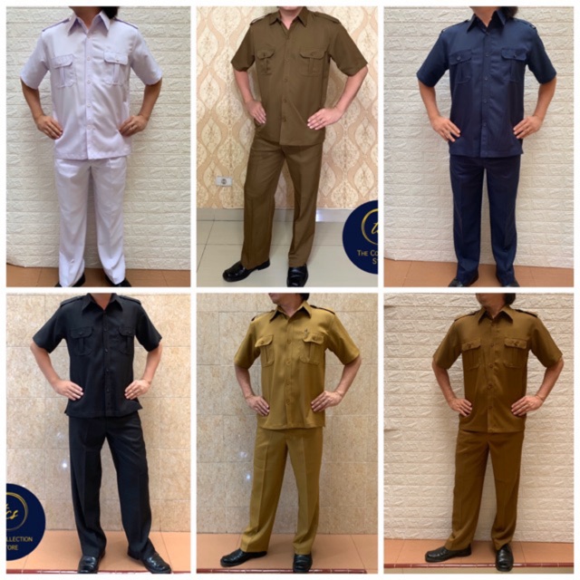 Jual Seragam Setelan Semi Wool Pemda PNS, Safari Pemda Pria, Baju Seragam  Security Supir, Dinas Pria Indonesia|Shopee Indonesia