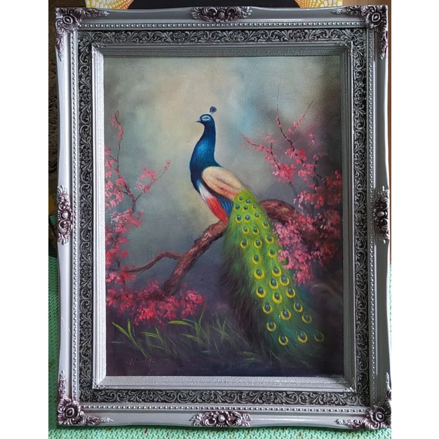 Jual Lukisan Burung Merak, Lukisan Asli Kanvas,60×80 Indonesia|Shopee Indonesia 626_X_626_jpg