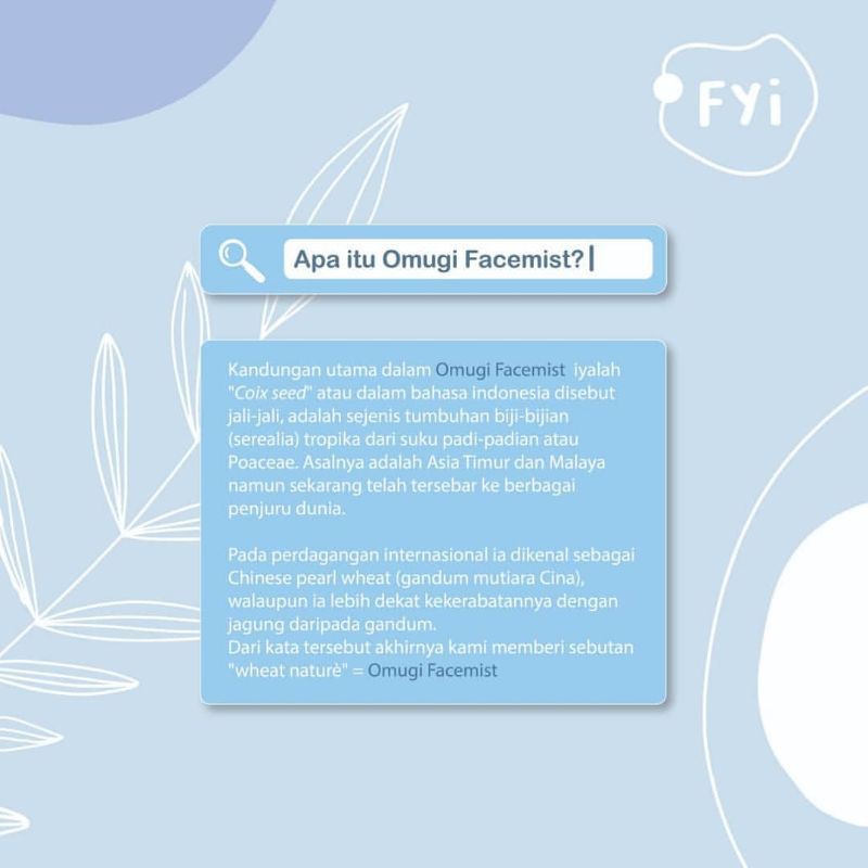 DIST. RESMI ALSHAA. ID) FACEMIST OMUGI BY ALSHAA. ID | Shopee Indonesia