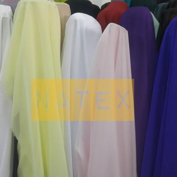 BEST SELLER bahan kain sifon chiffon hycon lebar 150cm - bahan sifon polos  {arahan jilbab segi empat | Shopee Indonesia