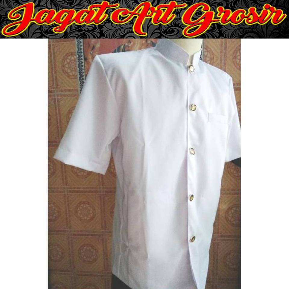Jual Baju safari bali putih lengan pendek Indonesia|Shopee Indonesia
