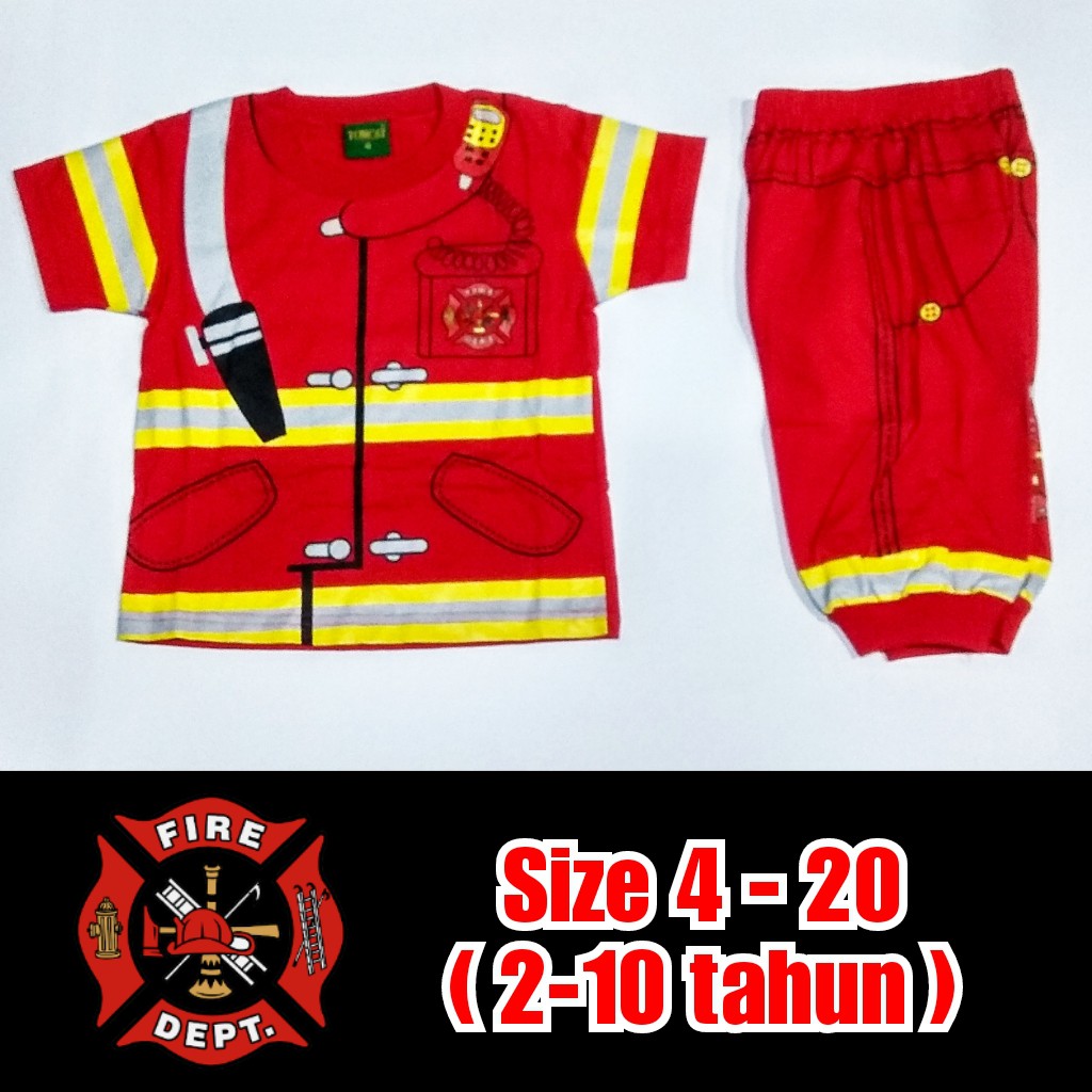 Jual Baju Kaos Anak Profesi Setelan Pemadam Kebakaran Damkar Joger Murah  Indonesia|Shopee Indonesia