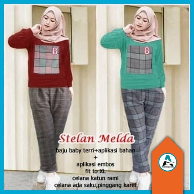 Jual 7749 - Baju setelan wanita stelan melda pakain cewek keren terlaris  murah hijab trendy nyaman hits Indonesia|Shopee Indonesia