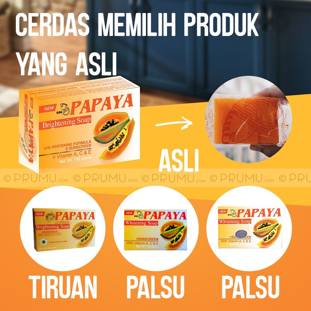 ASLI &amp; RESMI Sabun RDL Papaya 135 gram - Sabun Pepaya - Papaya Soap -  Brightening Soap | Shopee Indonesia