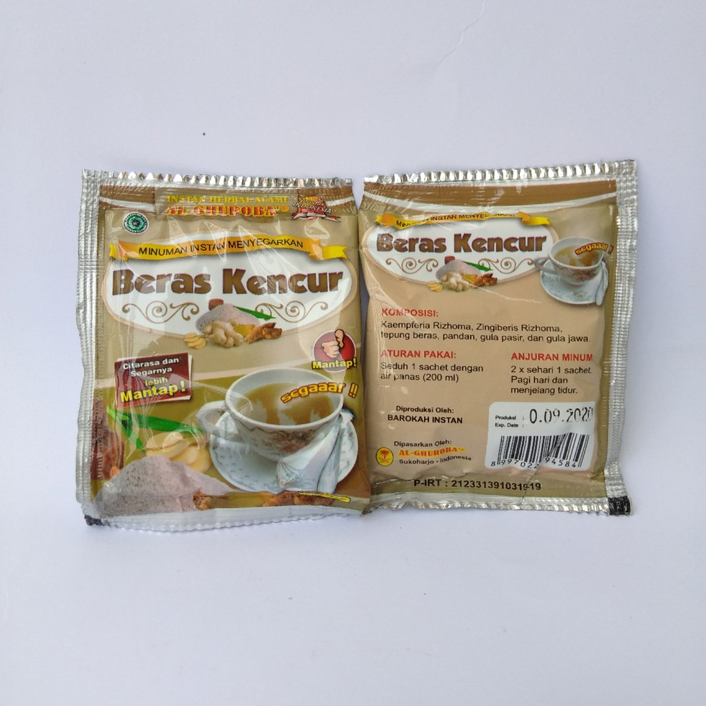 Sachet Beras Kencur Minuman Kesehatan Instan Herbal Sachet Al-Ghuroba |  Shopee Indonesia