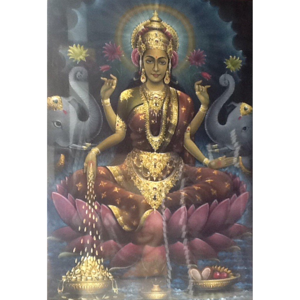 Lukisan Laksmi Sri (Saktinya Dewa Wisnu) Dewi Kekayaan, Kesuburan d |  Shopee Indonesia