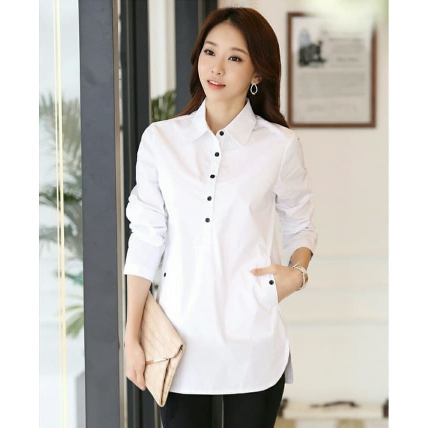 30 Model Baju Hem  Putih Wanita Fashion Modern dan 