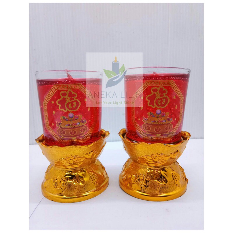 Jual Lilin Jelly Gelas Teratai Hoki Sembahyang Dekorasi China 24jam/ 40jam  Indonesia|Shopee Indonesia