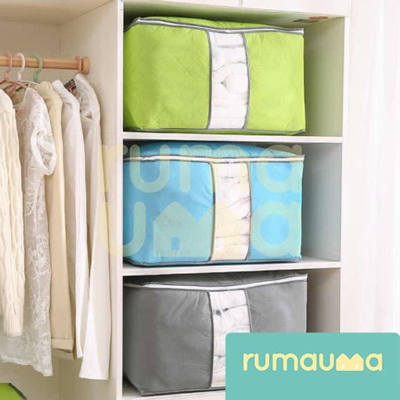 ✨ BISA COD ✨ RUMAUMA Cloth Storage Penyimpanan Baju Laundry Bedcover Selimut  Murah - Merah | Shopee Indonesia
