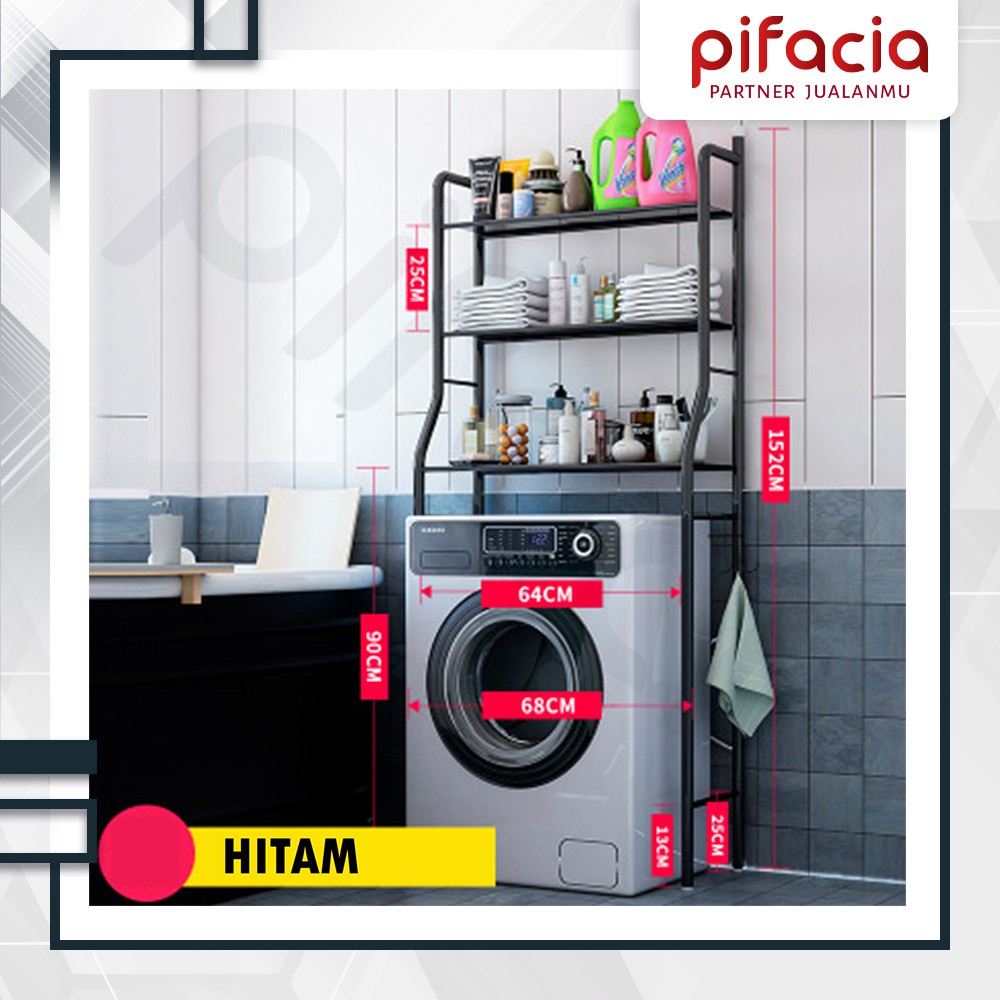 Rak Mesin Cuci 1 Tabung Toilet Kamar Mandi WC 3 Susun | Shopee Indonesia