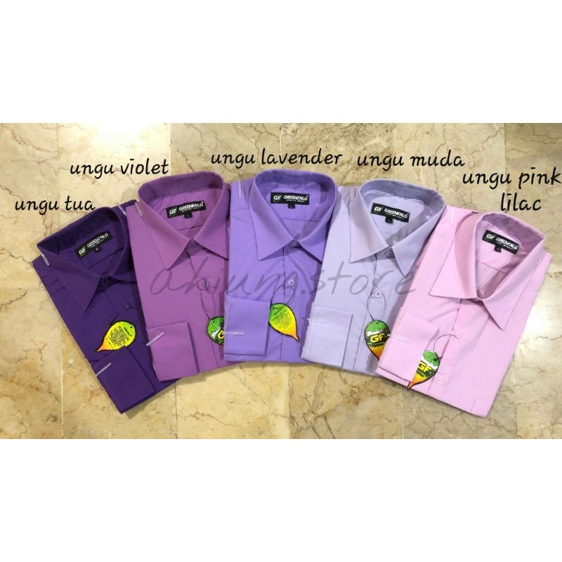 KEMEJA PRIA POLOS GREENFALO LENGAN PANJANG PRIA WARNA UNGU TUA MUDA LILAC  LAVENDER MAGENTA WINE | Shopee Indonesia