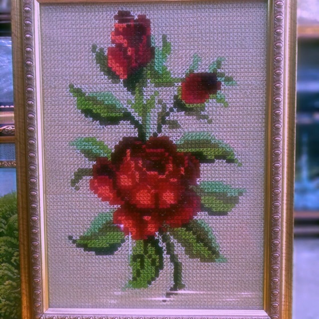 Kristik Bunga Mawar + Frame | Shopee Indonesia