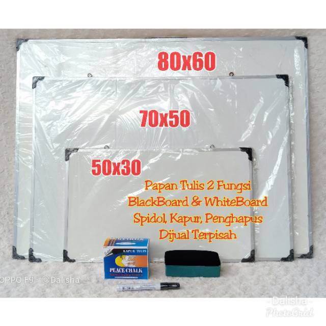Papan tulis multifungsi whiteboard atau blackboard ukuran kecil 50x30cm Papan  tulis murah sekolah | Shopee Indonesia