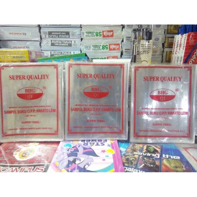 Sampul Plastik Buku Tulis. Ukuran panjang, maxi, boxy, campus, bigboss. Isi  50 lembar. | Shopee Indonesia