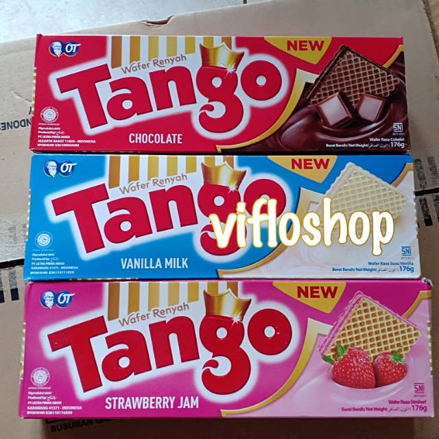 Kardusan &amp; Eceran Wafer Tango Kemasan Box 176 gram (Coklat, Strawberry,  Vanilla) | Shopee Indonesia