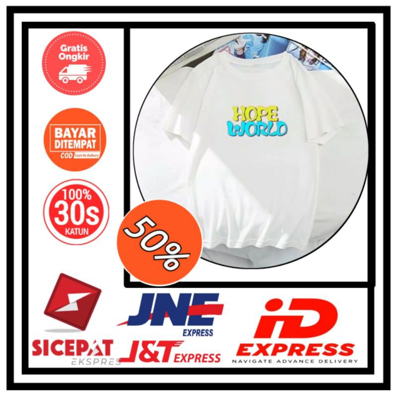 KAOS DISTRO PREMIUM hope world 2 warna BAJU KPOP BTS JHOPE ATASAN PRIA  WANITA PAKAIAN COWOK CEWEK | Shopee Indonesia