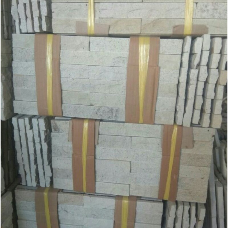 Batu Alam Mozaik/Tempel Lem Susun Sirih Putih 18cm x 40cm | Shopee Indonesia