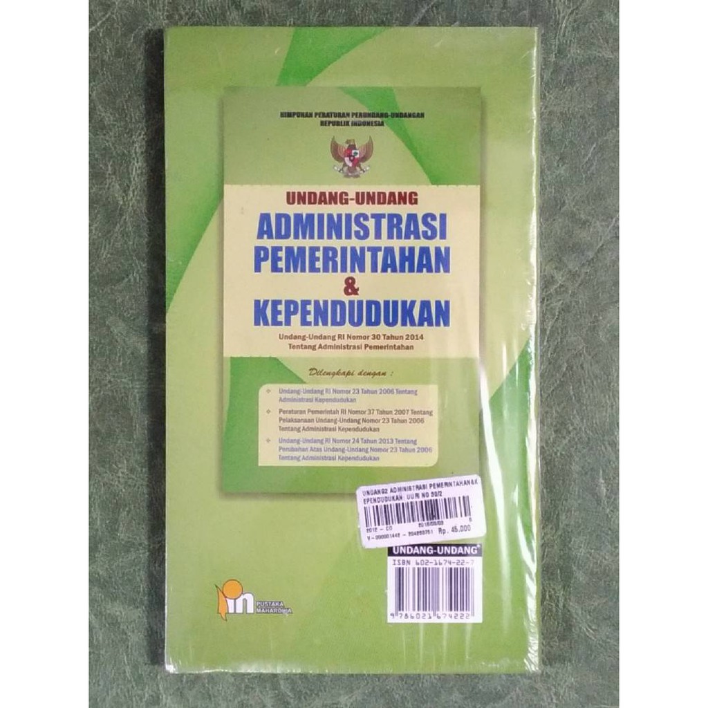 Jual Undang-Undang Administrasi Pemerintahan &amp; Administrasi Kependudukan  Indonesia|Shopee Indonesia