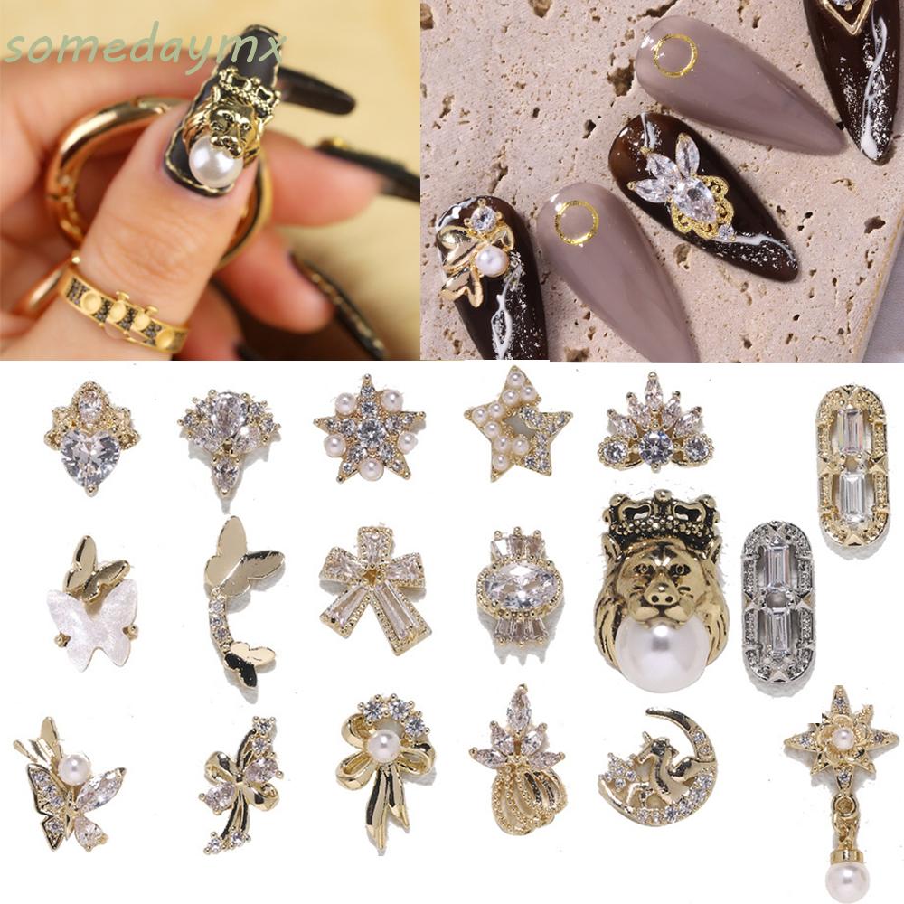 Somedaymx Hiasan Kuku 3d Bentuk Kupu-Kupu / Bintang / Singa / Hati / Zircon  / Berlian Imitasi Untuk Nail Art Diy | Shopee Indonesia