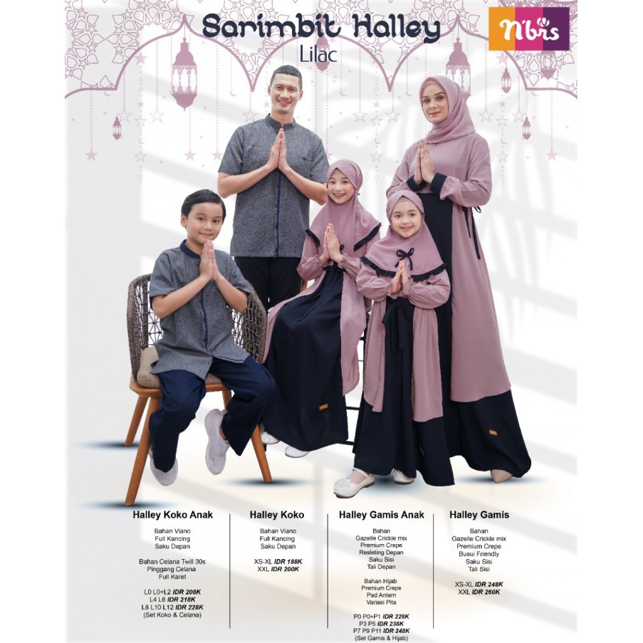 Jual SARIMBIT KELURGA HALLEY LILAC DAN KHAKI BAJU MUSLIM SEKELUARGA  Indonesia|Shopee Indonesia