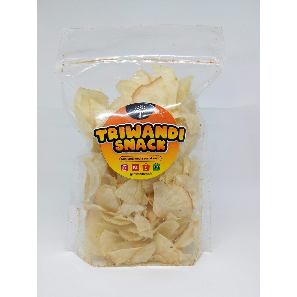 TRIWANDI SNACK Keripik singkong bawang keripik singkon kemasan hemat 200gr  | Shopee Indonesia