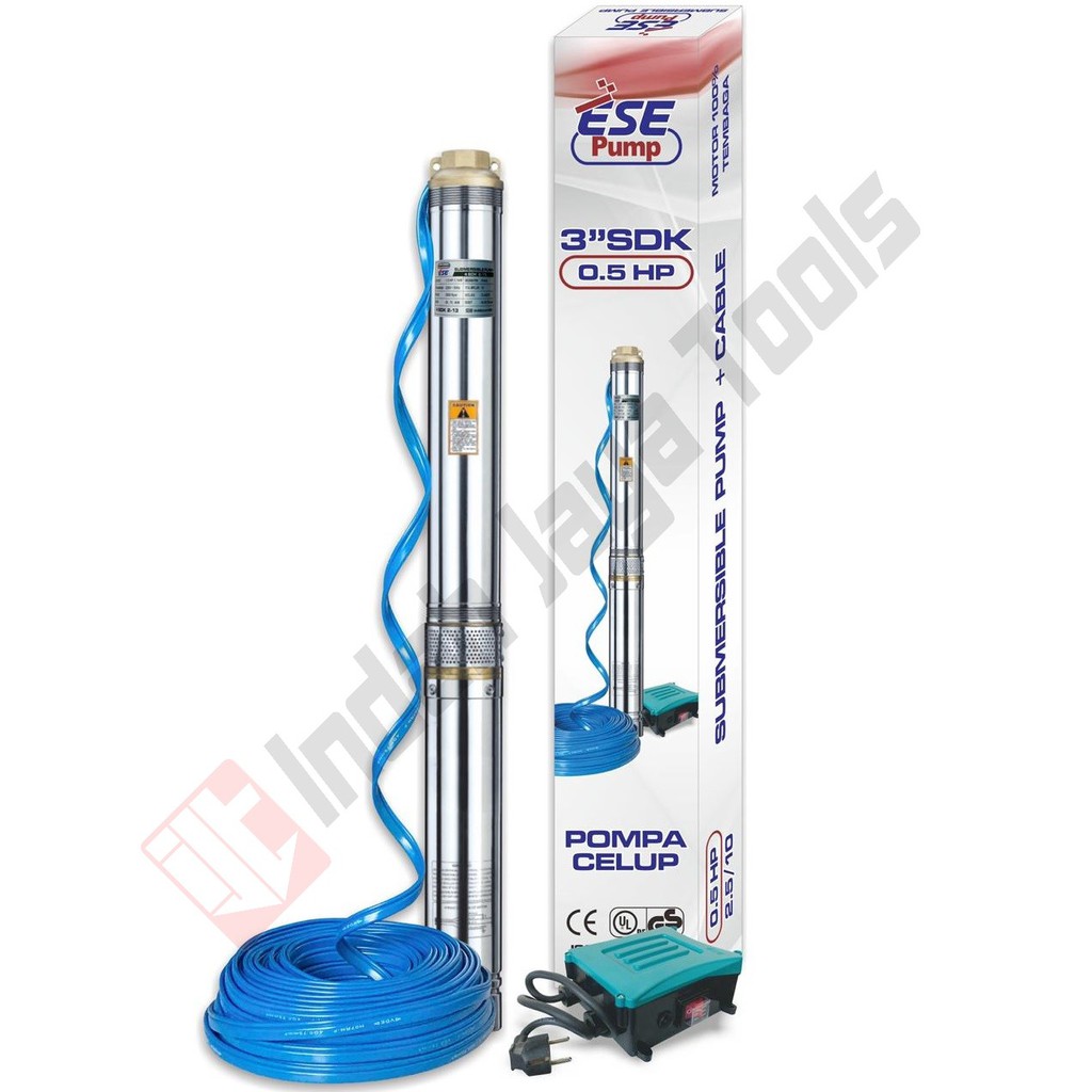 ESE PUMP Pompa Submersible 3 Inch 1 HP + Kabel 50 M - Pompa Satelit Sible |  Shopee Indonesia