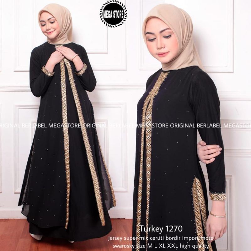 Jual BEST SELLER Gamis Abaya Hitam Turkey Real Pict Premium Turki Terbaru  Termurah Original by MEGASTORE. Indonesia|Shopee Indonesia