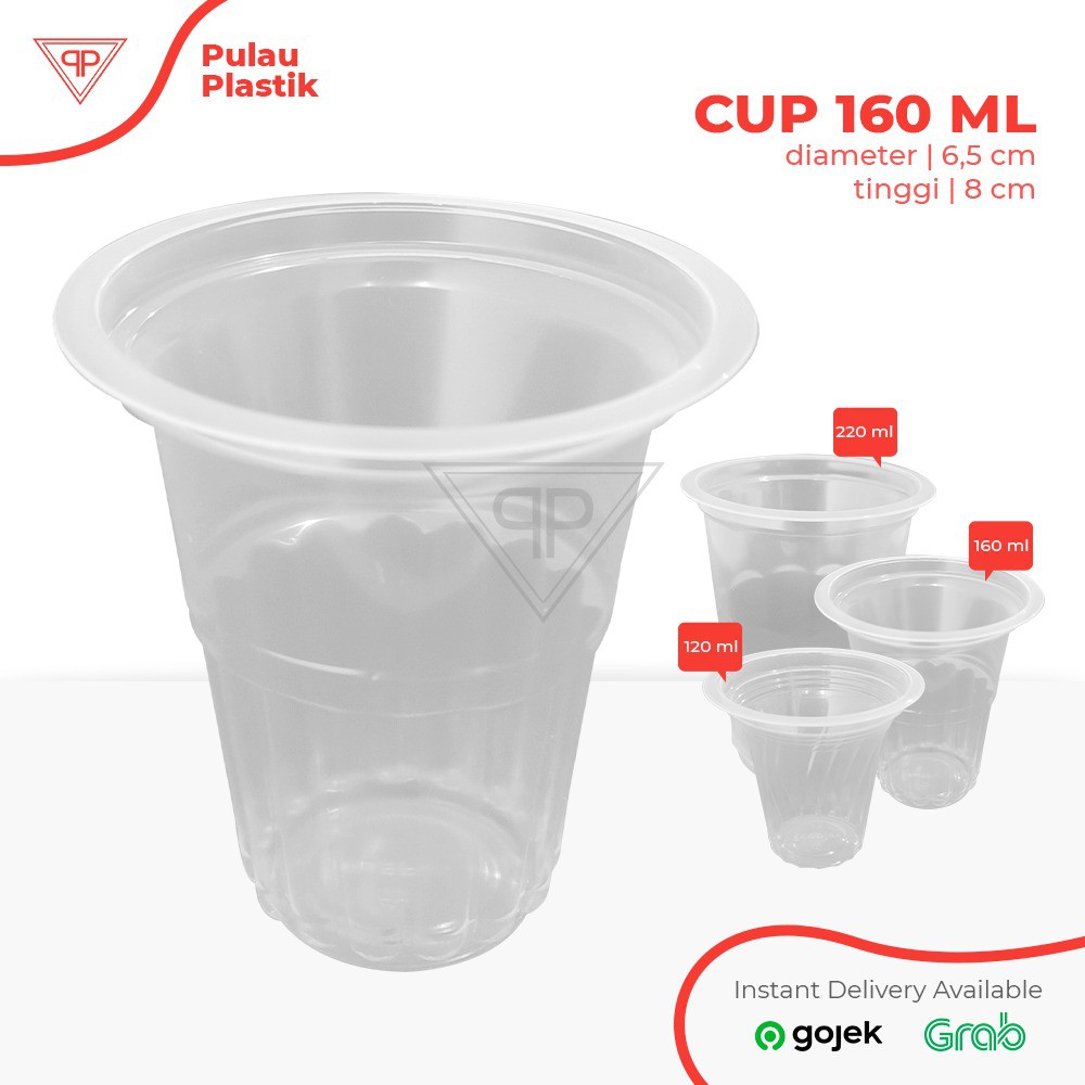 Cup Gelas Plastik 120 ulir,160 Frutang,220 Aqua/cup minuman/cup kopi/50pcs  | Shopee Indonesia