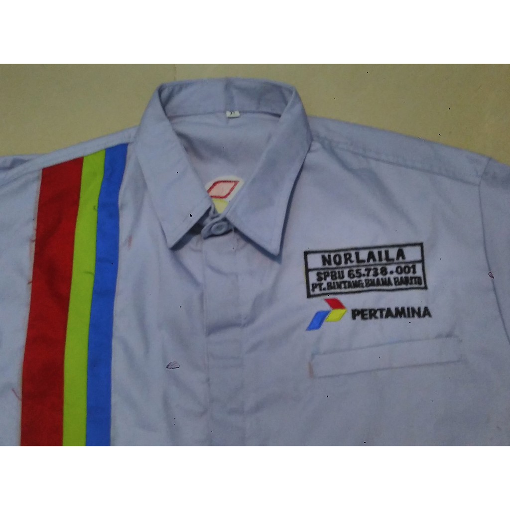 Jual Kemeja SPBU + Bordir Nama &amp;amp; Nomor SPBU Indonesia|Shopee Indonesia