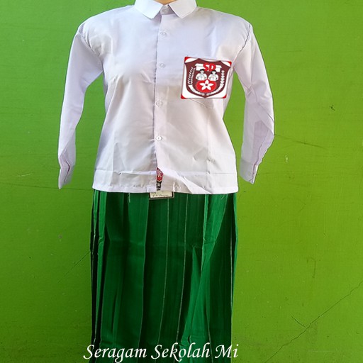 Jual Setelan Seragam Sekolah Madrasah Hijau Putih Panjang Perempuan-Seragam  Anak SD Indonesia|Shopee Indonesia
